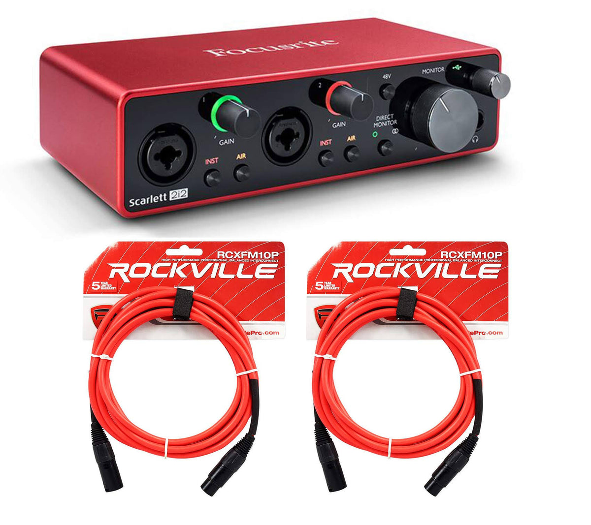 USB Audio Recording Interface and XLR Cables Q74639
