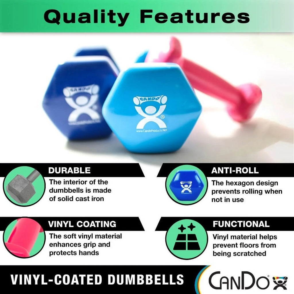 20 Piece Vinyl Coated Iron Dumbbell Set J472503