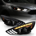 2015-2018 Ford Focus Black Housing Projector Headlights F3663