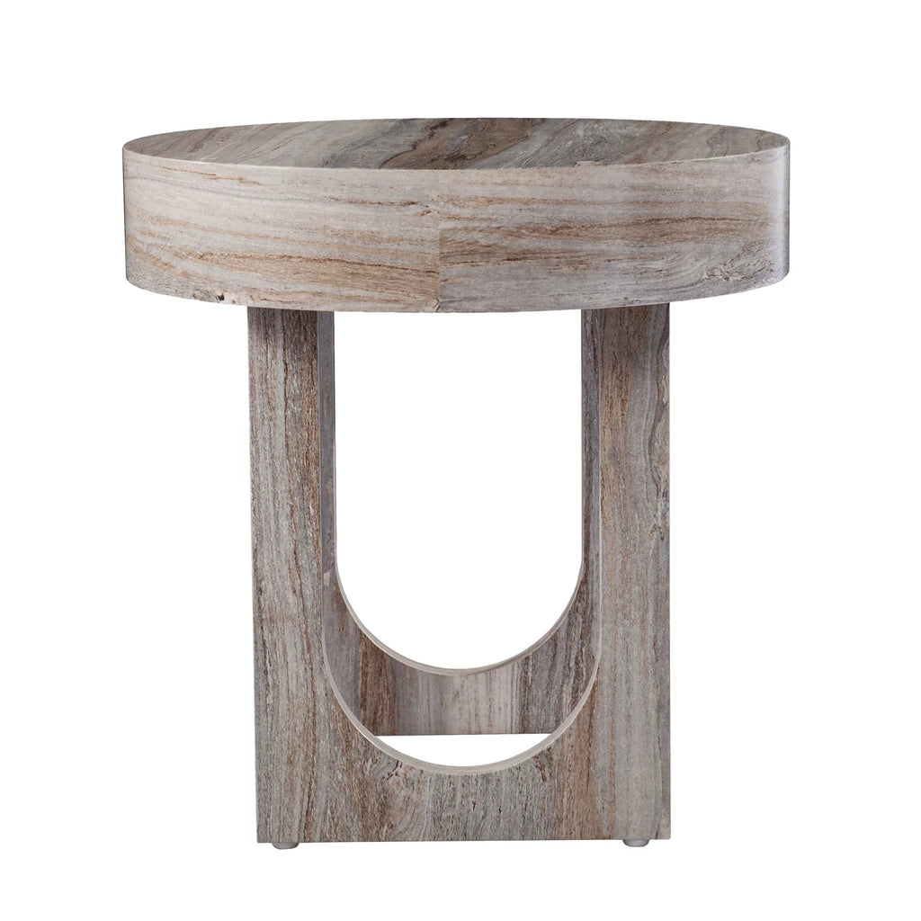 Light Brown Contemporary Round End Table X40428