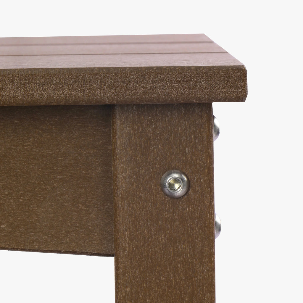 55" Outdoor HDPE 2-Tier Console Table, Dark Brown Y65769