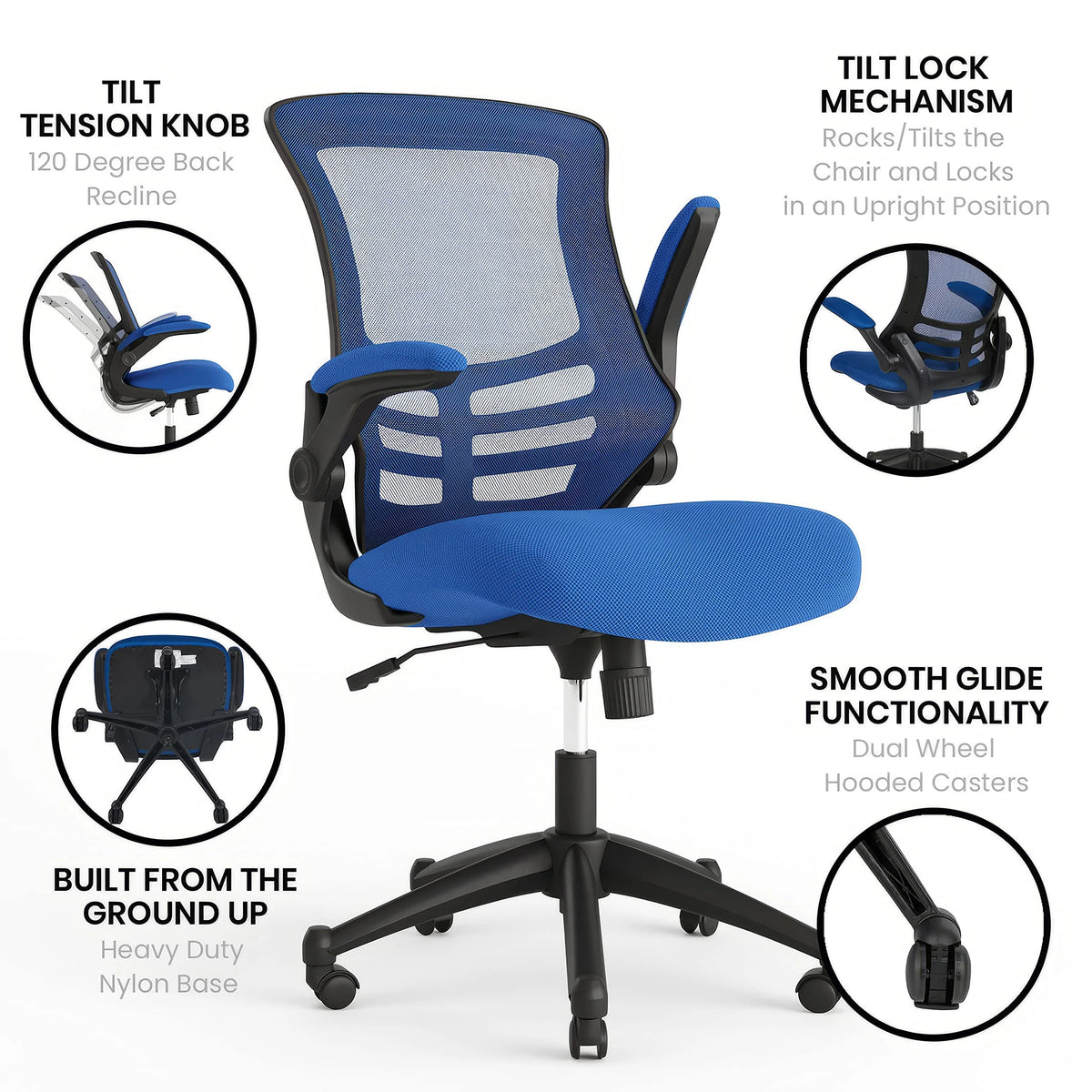 Blue Mid-Back Mesh Office Chair L23704