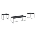 3 Piece Black Engineered Wood Coffee and End Table Set K4638