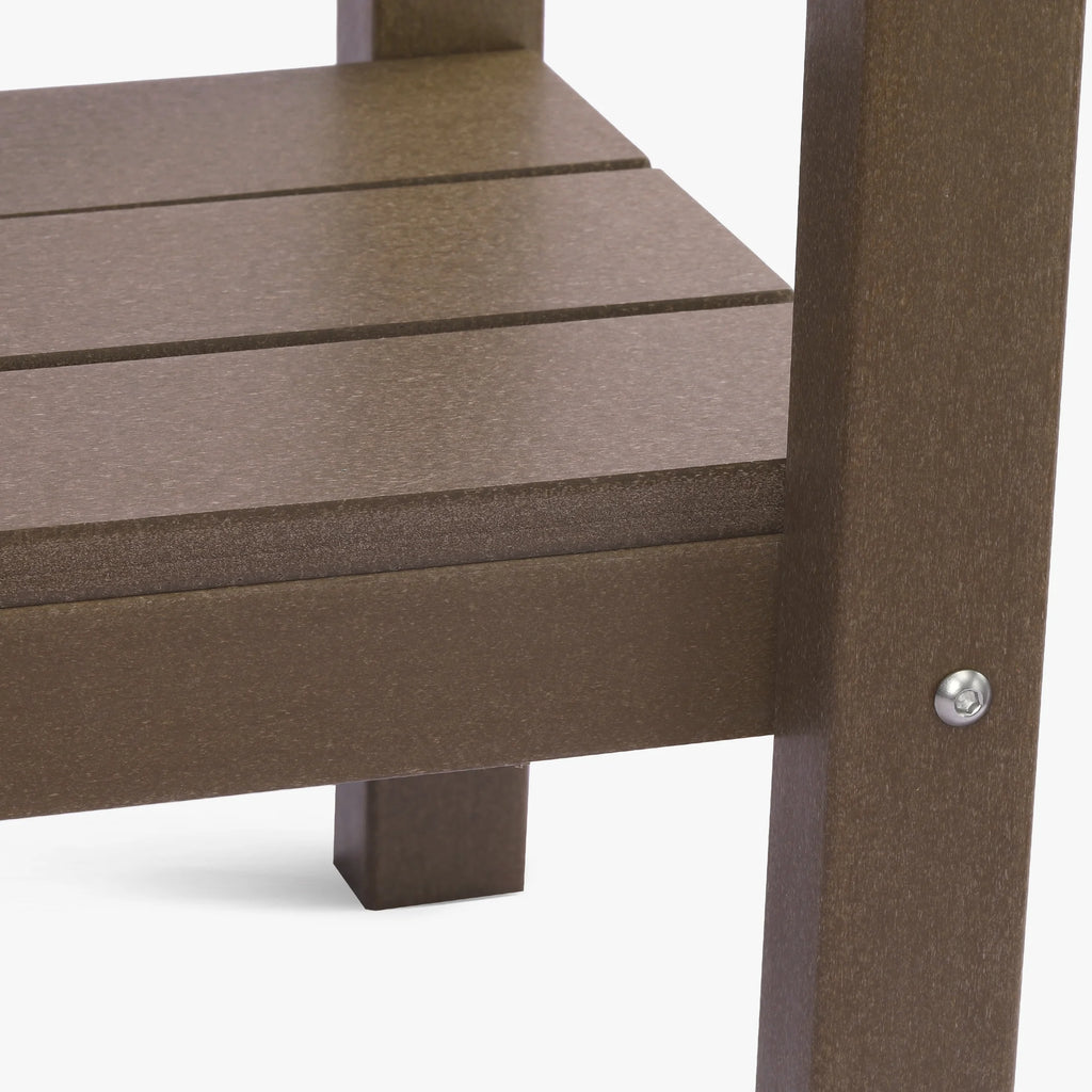 55" Outdoor HDPE 2-Tier Console Table, Dark Brown Y65769