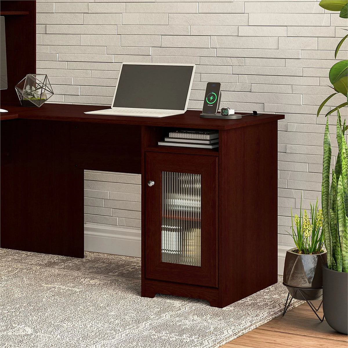 Modern Desk Return in Harvest Cherry Engineered Wood C6305