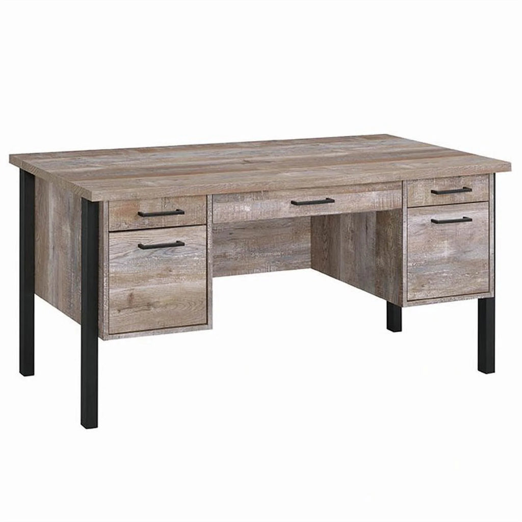 4-drawer Weathered Oak Office Desk X30629