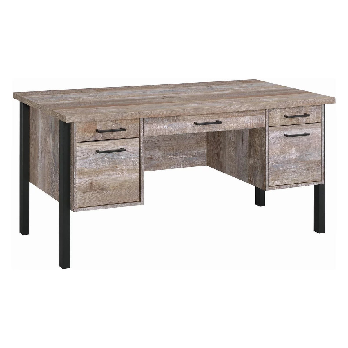 4-drawer Weathered Oak Office Desk X30629
