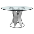48 Inch Round Glass Top Dining Table with Pedestal Base X724990
