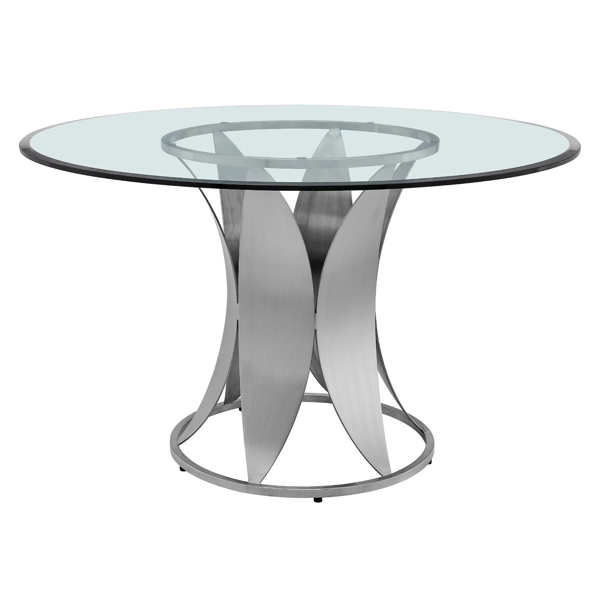 48 Inch Round Glass Top Dining Table with Pedestal Base X724990