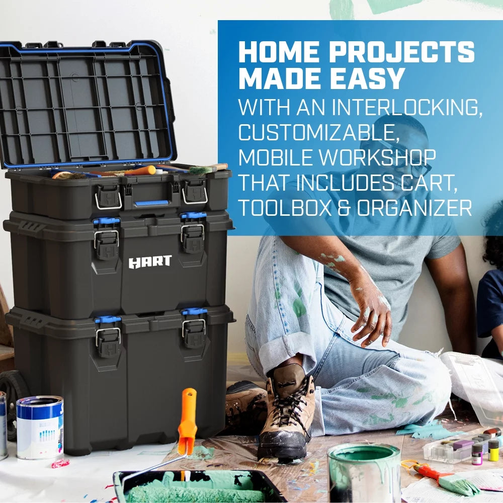 3 Piece Resin Plastic Modular Toolbox System L215