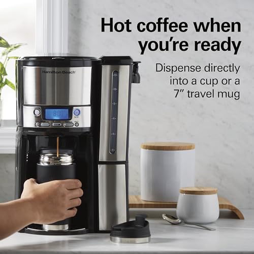 12 Cup Programmable Dispensing Coffee Maker with 60 oz Removable Reservoir, Black & Stainless Steel P7809