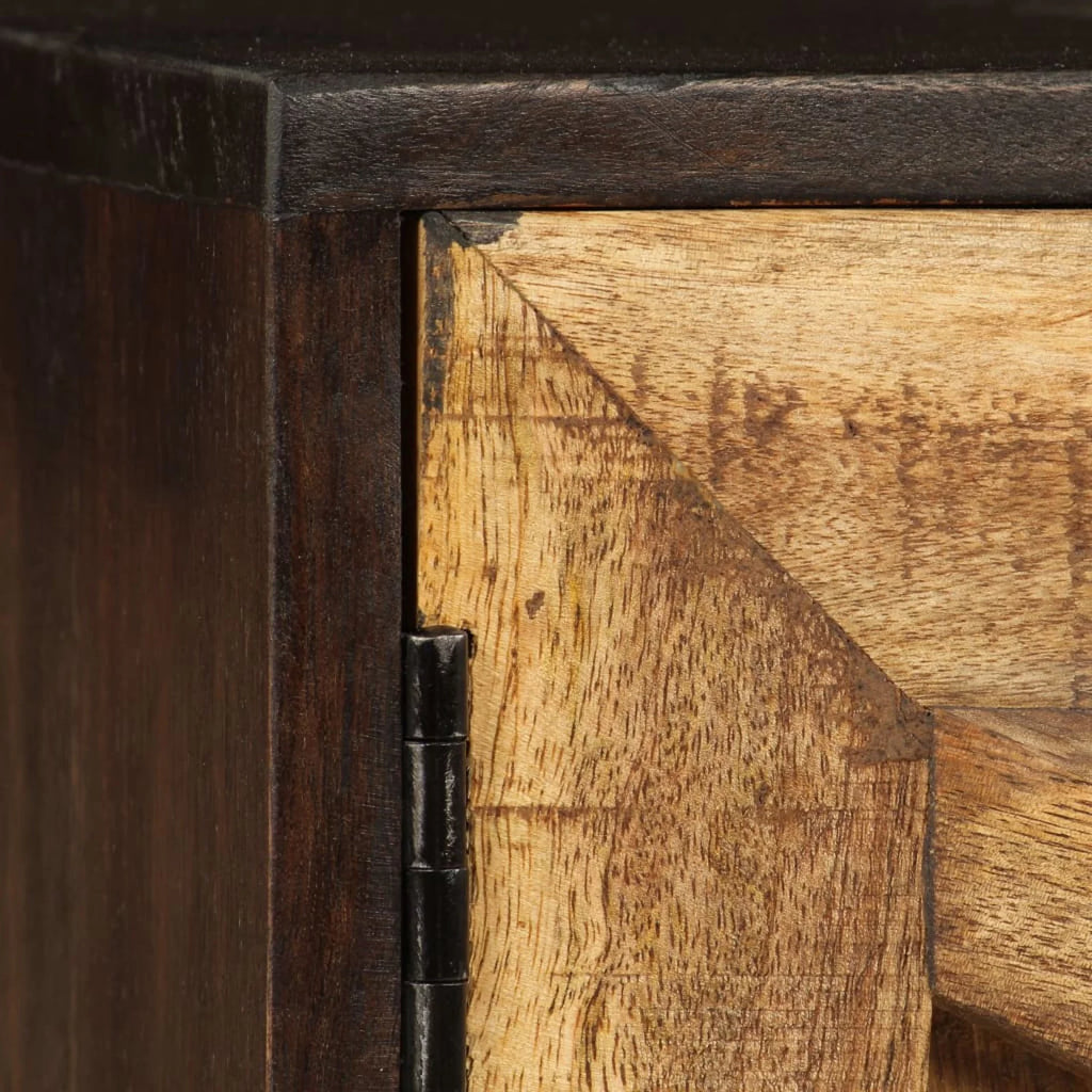Mango Wood TV Cabinet with 2 Doors and Storage Shelves H638681