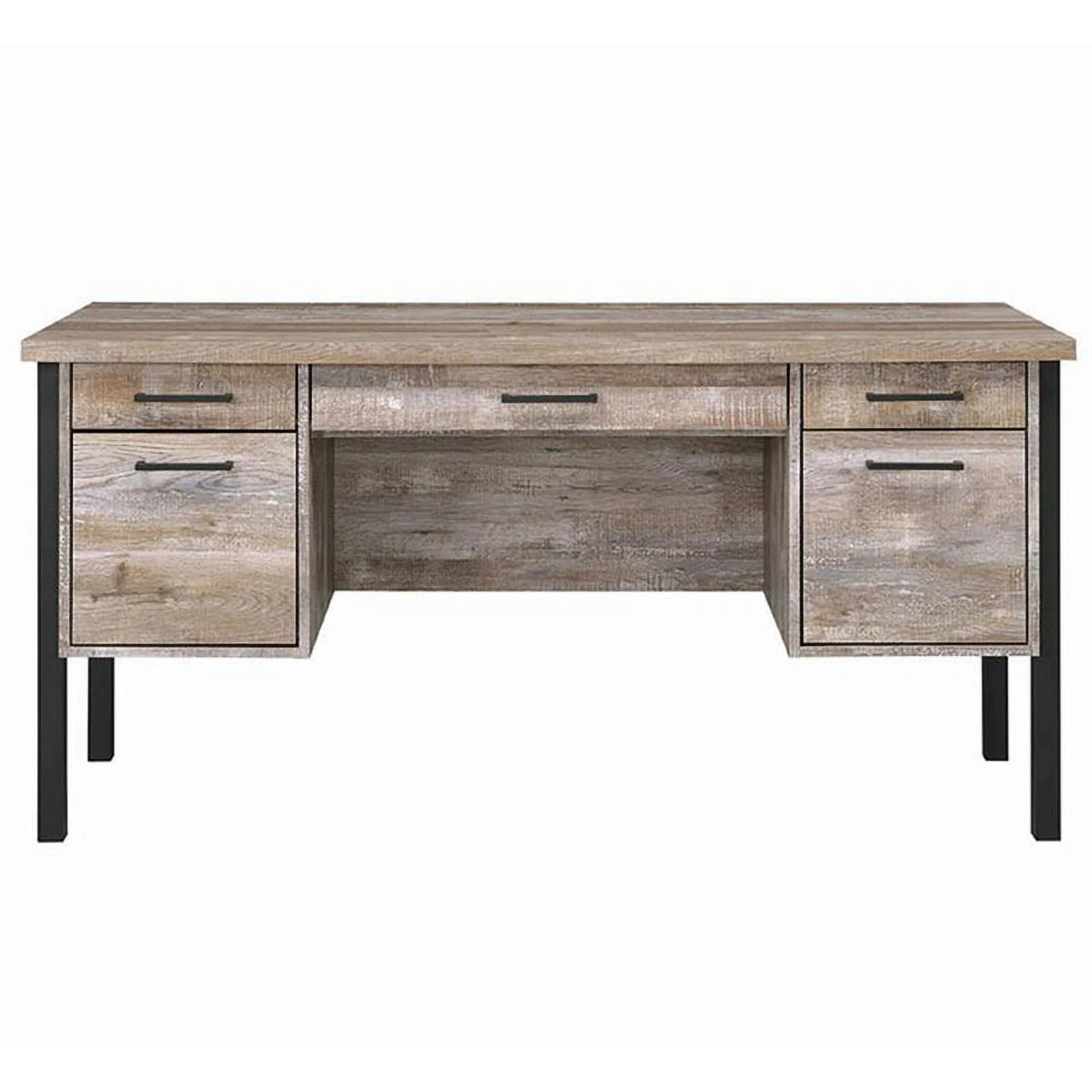 4-drawer Weathered Oak Office Desk X30629