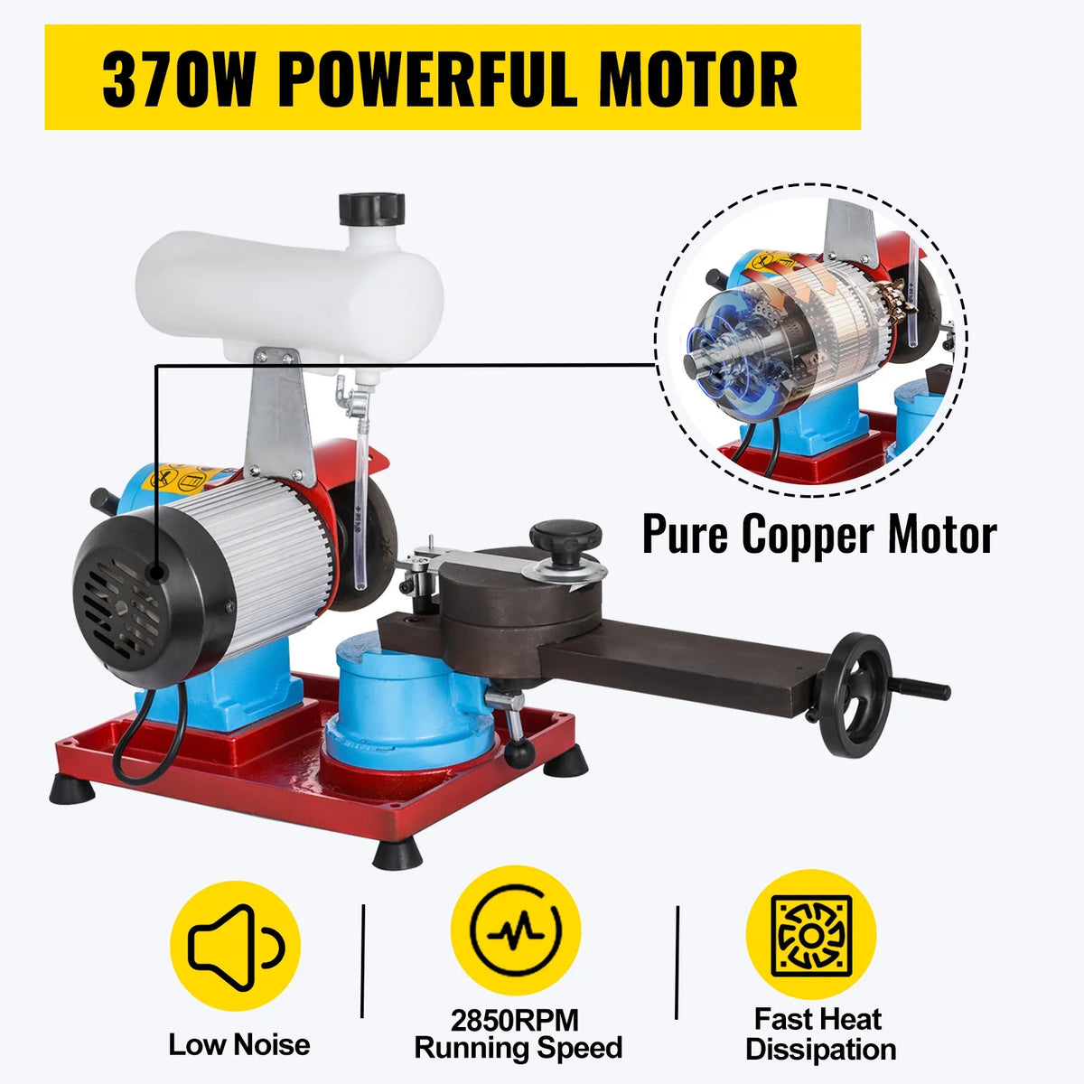 110V 370W Rotary Saw Blade Sharpener Machine with Water Tank T583
