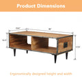 Solid Wood Coffee Table Rustic Oak F465125