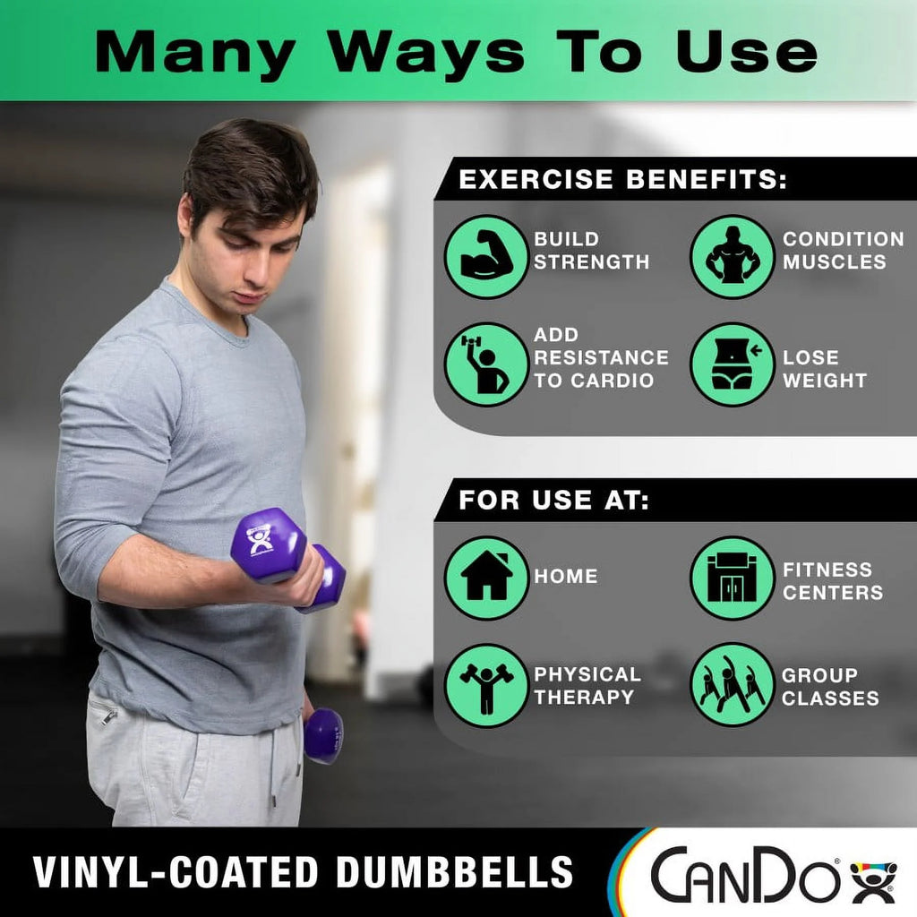 20 Piece Vinyl Coated Iron Dumbbell Set J472503