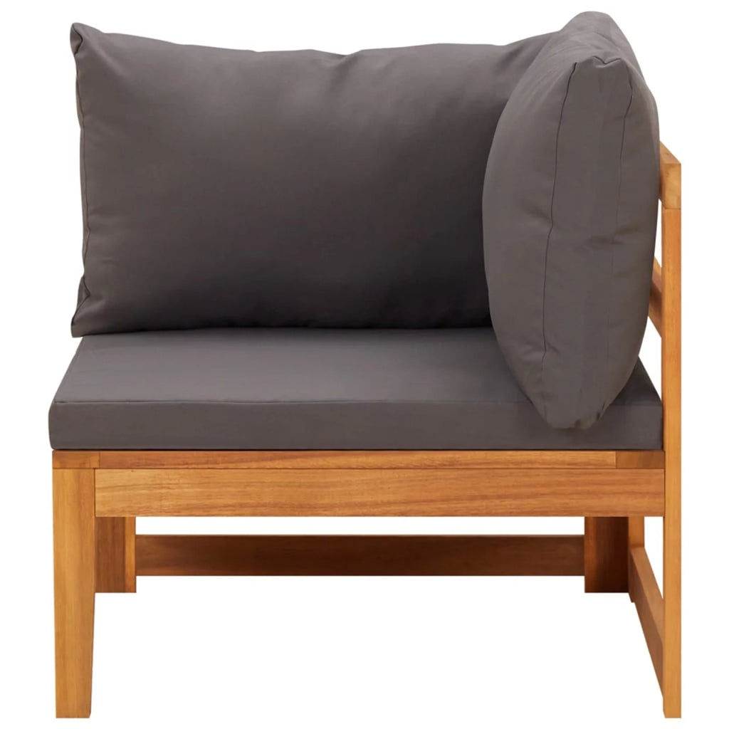 4 Piece Acacia Wood Patio Lounge Set with Cushioned Bench and Table X54714