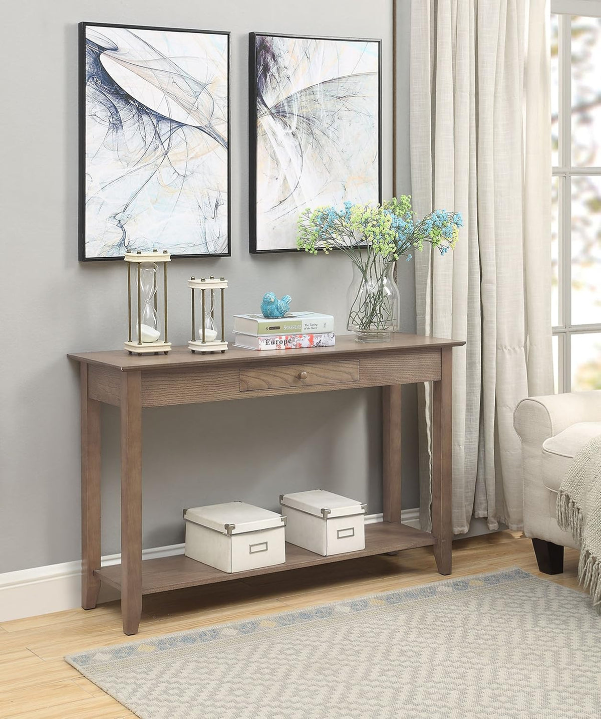 Black Console Table with Drawer R5902