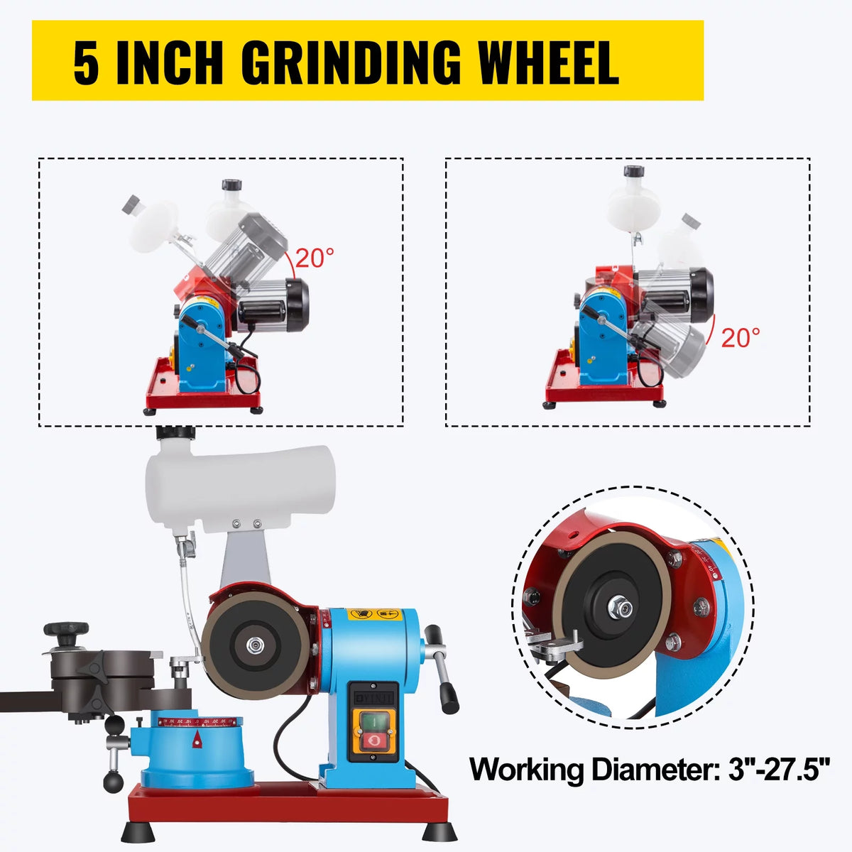 110V 370W Rotary Saw Blade Sharpener Machine with Water Tank T583