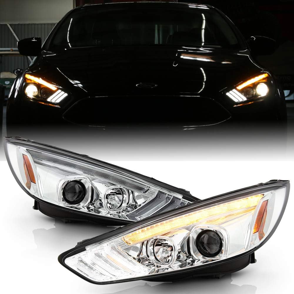 2015-2018 Ford Focus Black Housing Projector Headlights F3663