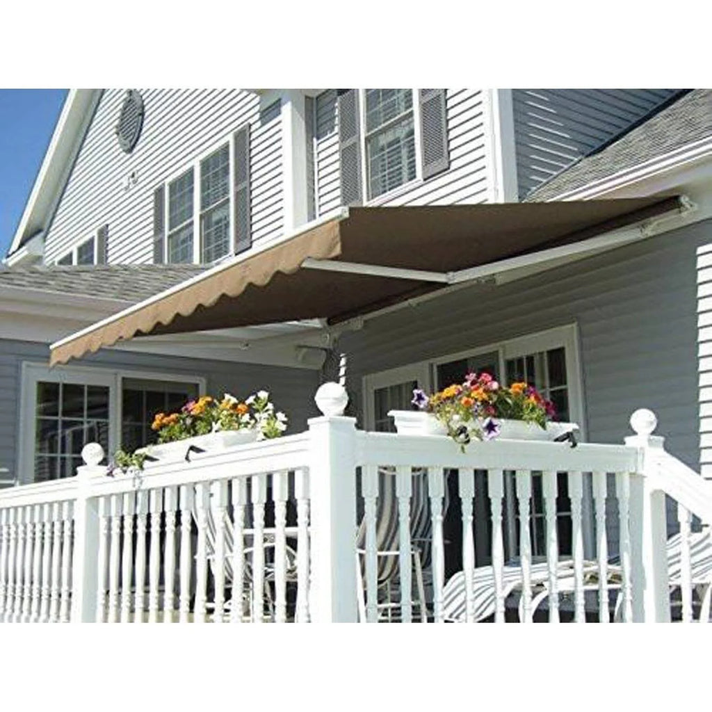 10x8 ft Retractable Patio Awning Canopy J5190