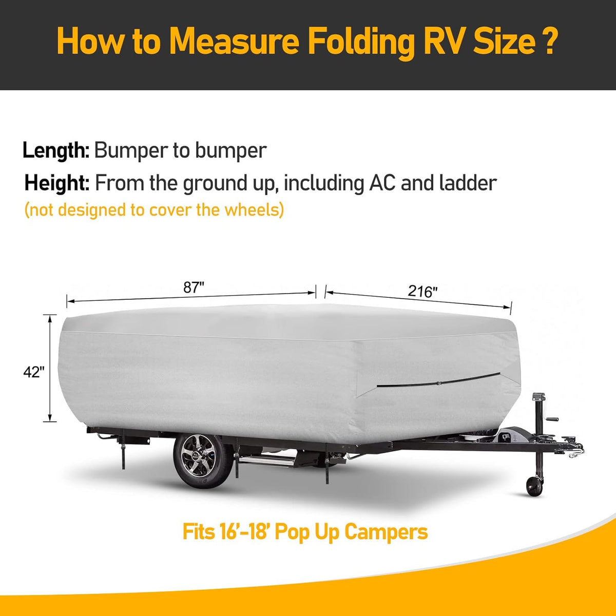 500D Oxford Waterproof Pop-up Camper Cover N208