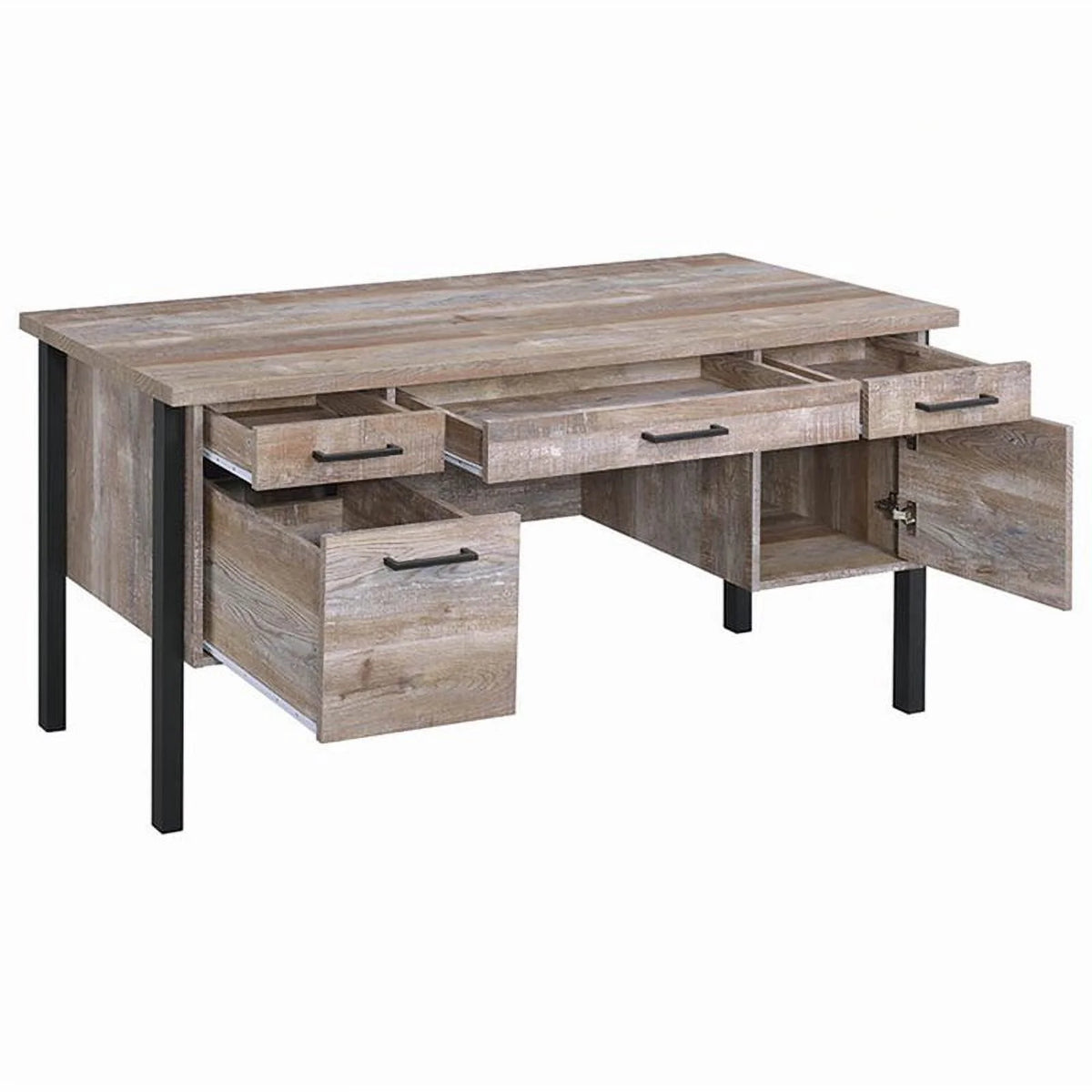 4-drawer Weathered Oak Office Desk X30629