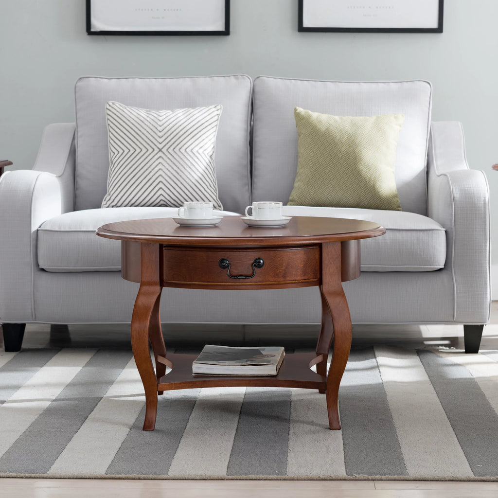 Round Coffee Table in Brown Cherry H203