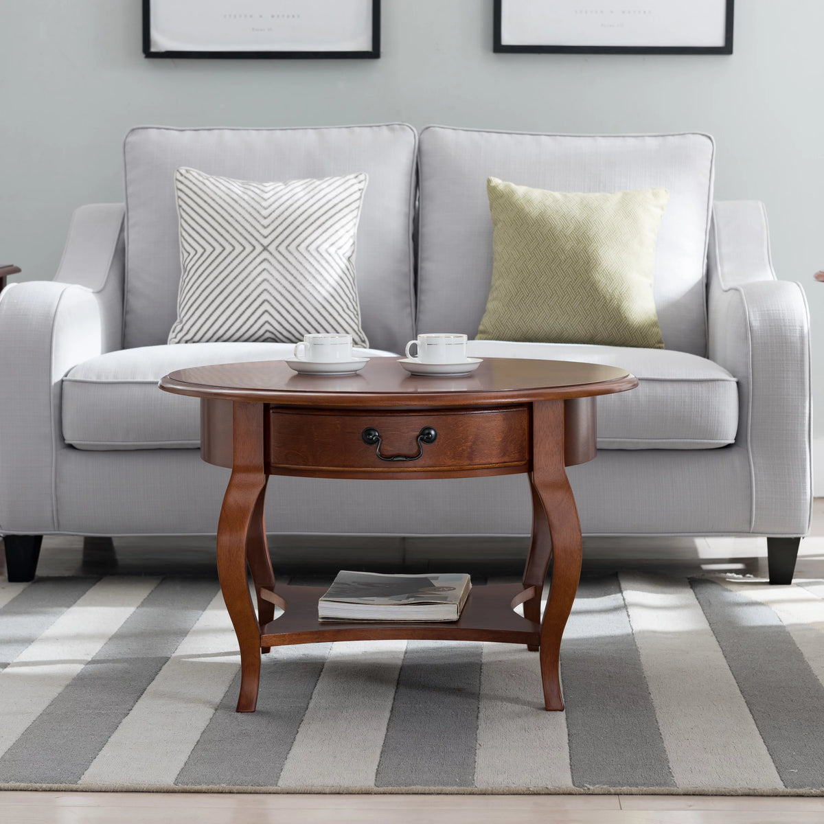 Round Coffee Table in Brown Cherry H203