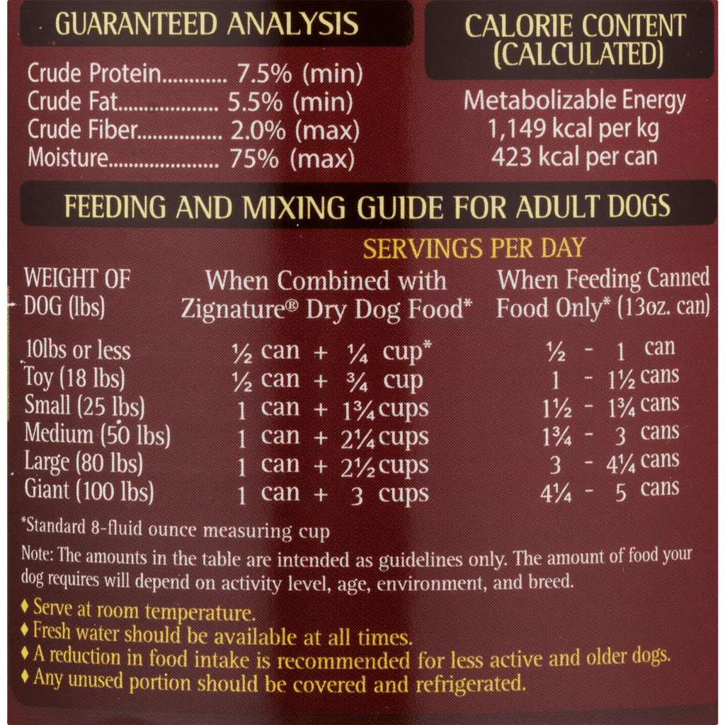 Venison Formula Wet Dog Food 13 Oz Y125