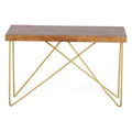 Warm Brown Pine and Brass Coffee Table B9605