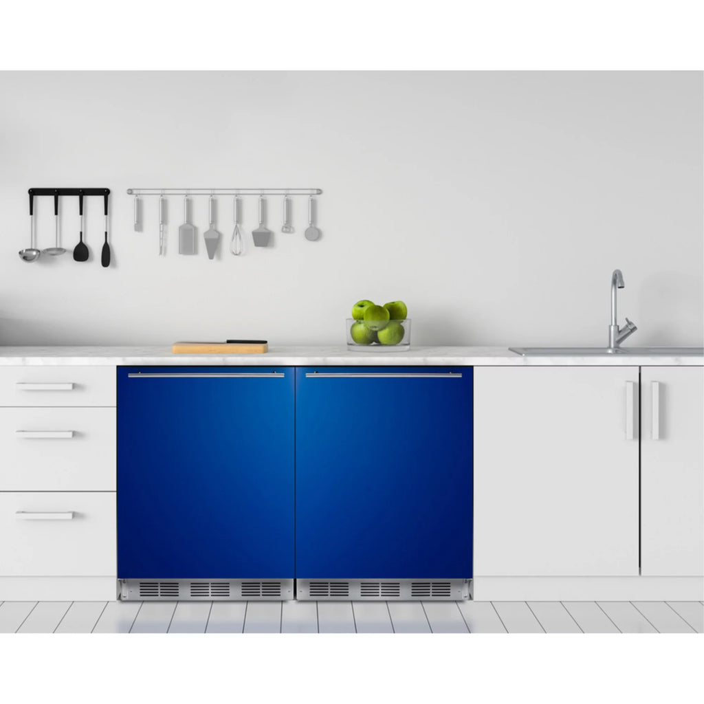24" Wide 5.1 Cu. Ft. Compact Refrigerator And Freezer Combo - Blue X196716