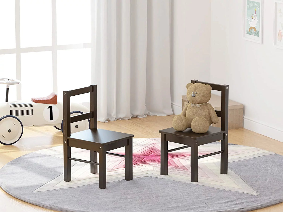 Wooden Chair Set of 2 Espresso V78951