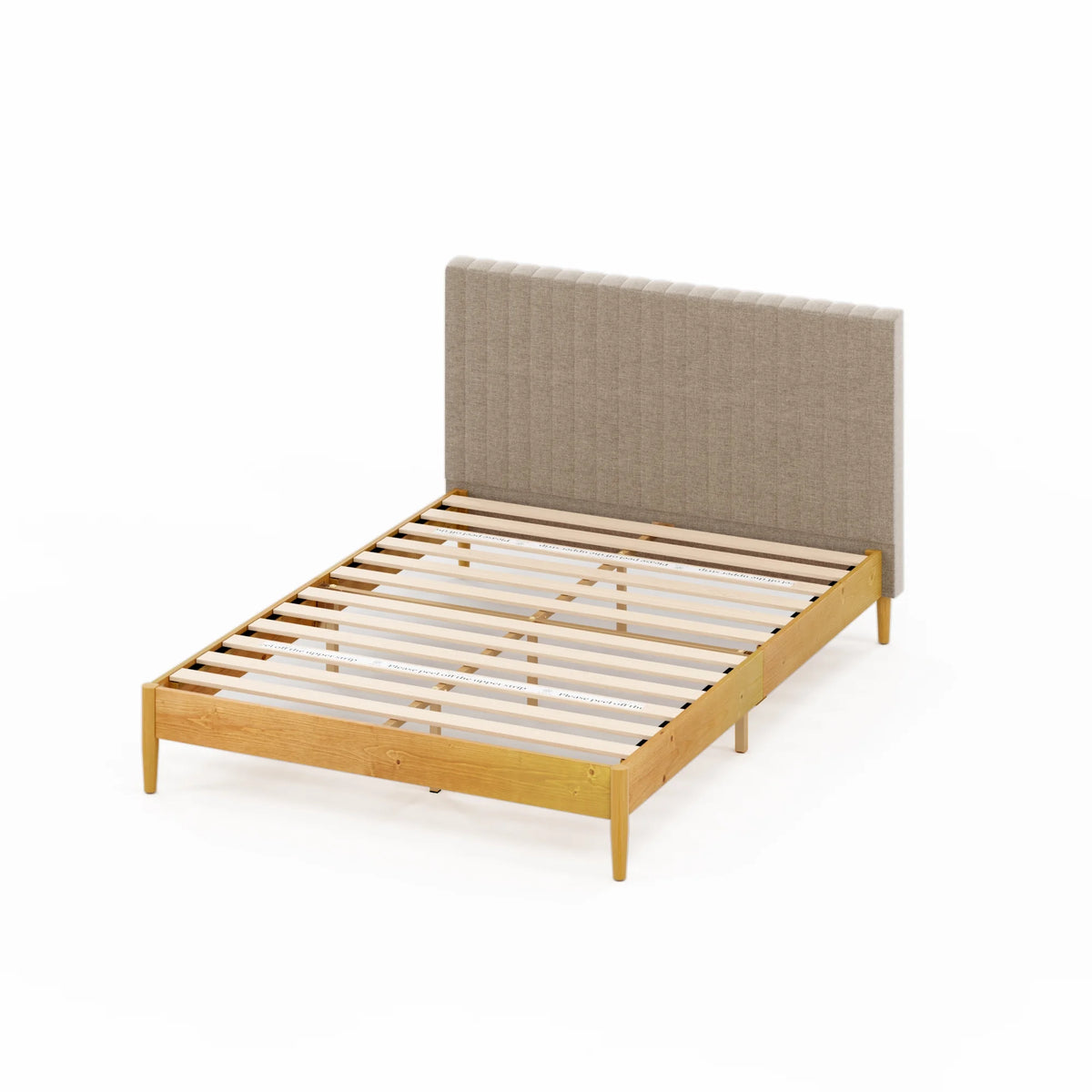 Queen Wood Platform Bed Frame with Upholstered Headboard O253