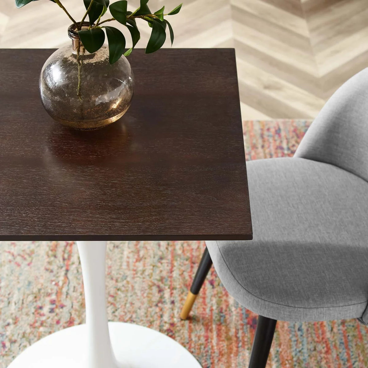 24" Square Dining Table White Cherry Walnut H49753