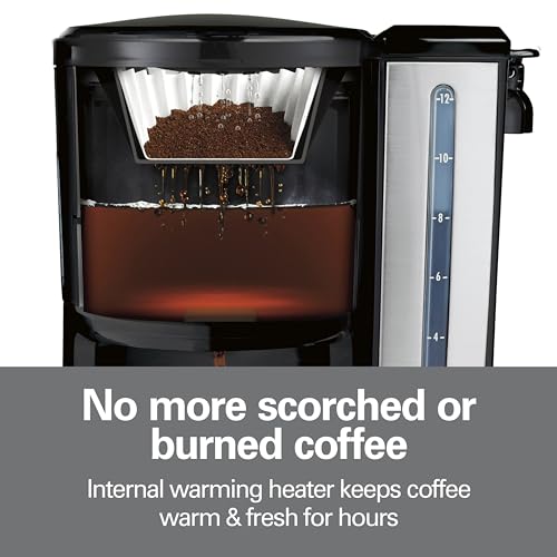 12 Cup Programmable Dispensing Coffee Maker with 60 oz Removable Reservoir, Black & Stainless Steel P7809
