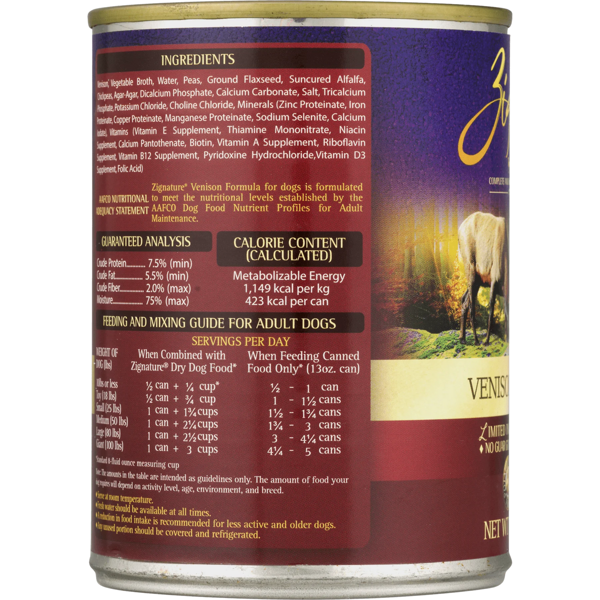 Venison Formula Wet Dog Food 13 Oz Y125
